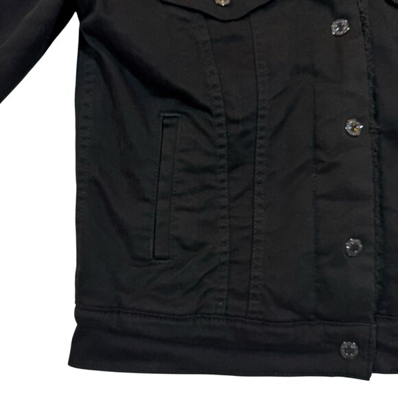 Levi’s Premium Denim Jacket Sherpa Lined Women’s XS Triple Black - Picture 7 of 16